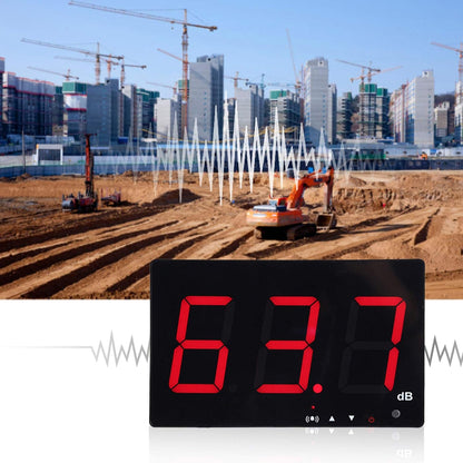 Fdit Digitale wandgemonteerde geluidsmeter, Decibel meter, geluidsniveau, geluidsmeter, tester, meetbereik 30-130 dB, nauwkeurigheid 1,5 dB met lcd-display