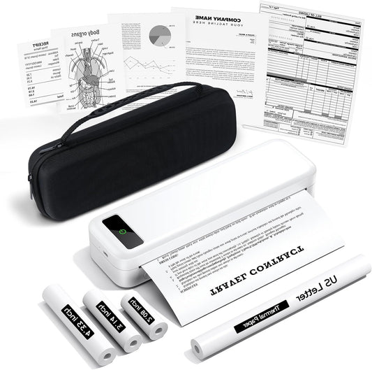 Draagbare Thermische Printer – Mobiele Printer – Bluetooth Printer – Inkless Printer – Bonnenprinter – Compact en Lichtgewicht – 300 DPI Scherpe Zwart-Wit Print