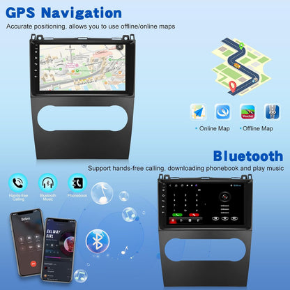 Android Autoradio – Multimedia Systeem – Navigatie Radio – Touchscreen Headunit – 9 Inch IPS Display – Draadloze CarPlay & Android Auto – 2GB RAM 64GB Opslag