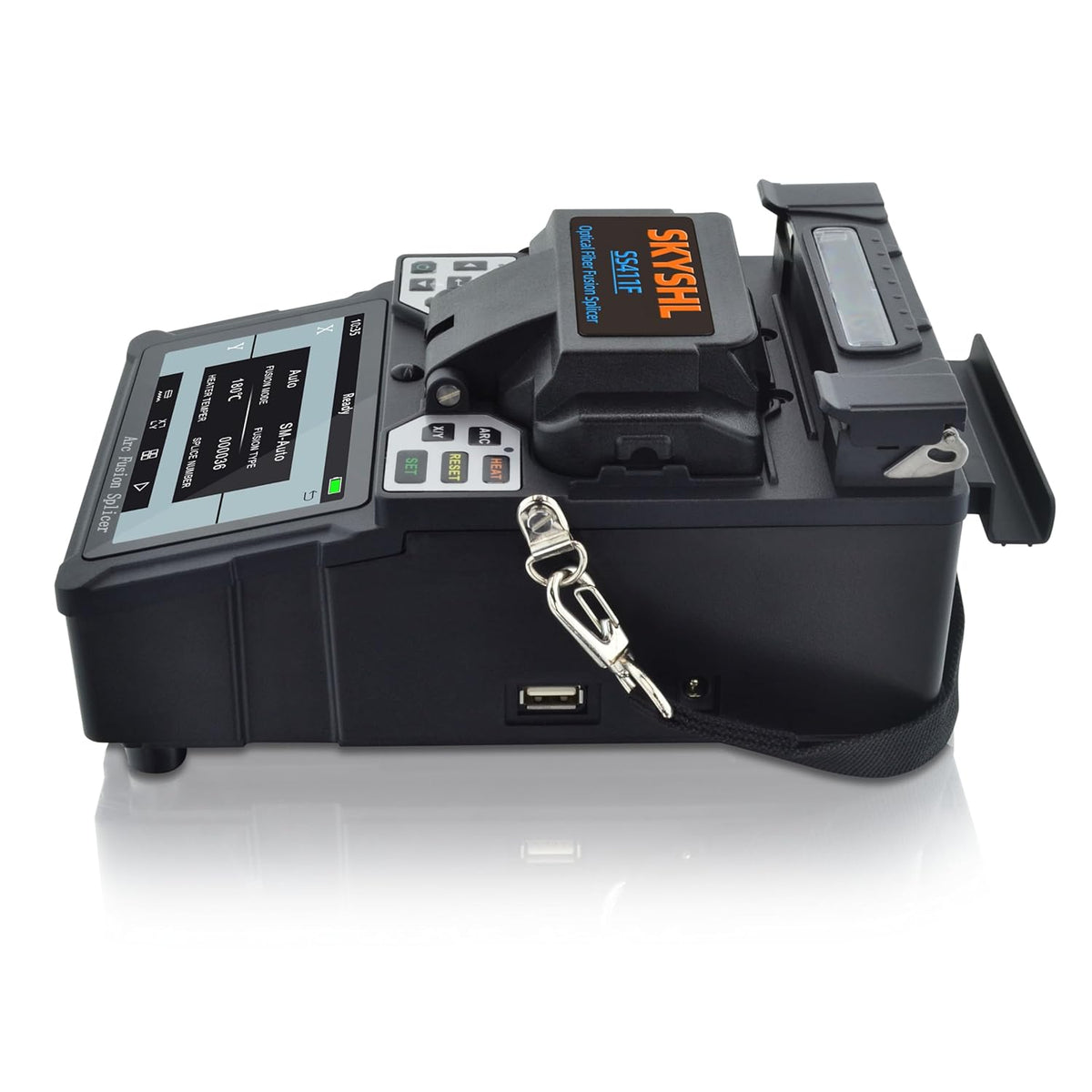 Kernuitlijning Optische Vezellassmachine ARC Glasvezel Lasmachine Mini Glasvezel Lasapparaat Automatische Vezelfusielasmachine 4,3inch Touchscreen Fusion Splicer-SS411F-211