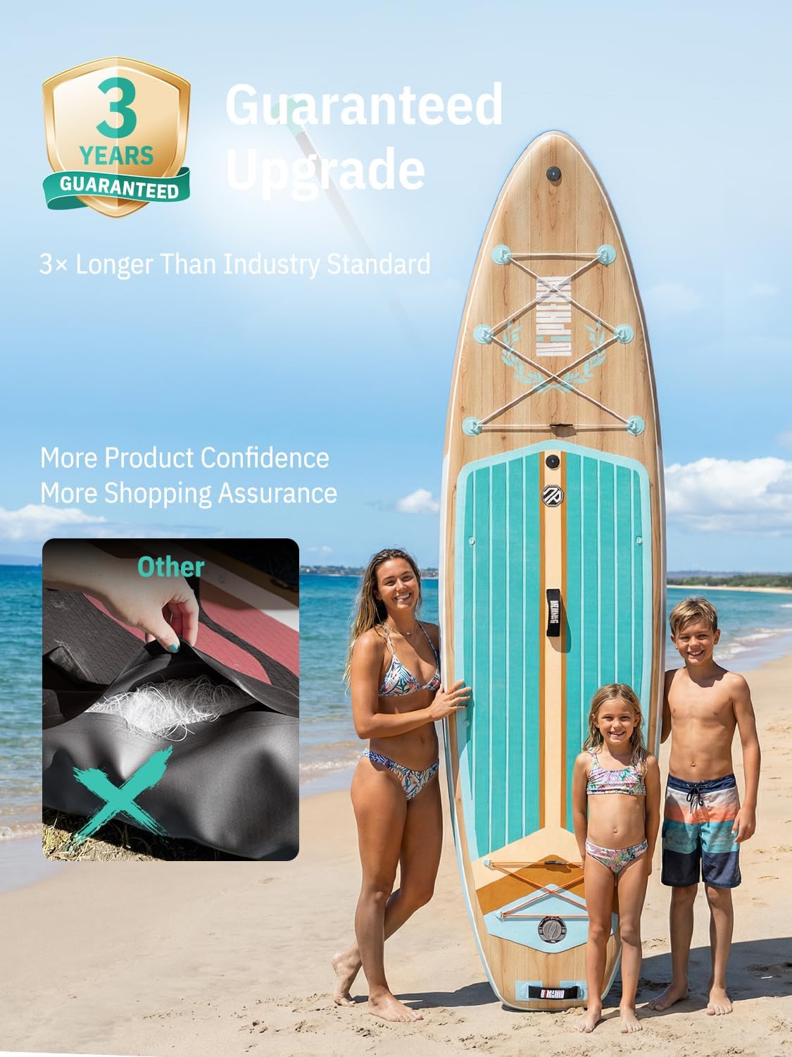 <font dir="auto" style="vertical-align: inherit;"><font dir="auto" style="vertical-align: inherit;">        Niphean Inflatable Paddleboard (extra large), SUP for 2+1 persons/family, stand-up paddleboard with (Beginner-friendly) balance wing, waterproof ph