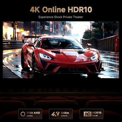 WANBO Beamer 4K HDR10, Google TV/Netflix Officiële/1100 ANSI, Autofocus Keystone, Stil 26 dB, Native 1080P FHD, 2.4/5G WiFi Bluetooth, Spraakbediening, X5 Pro Smart Projector for Home/Outdoor/Gaming