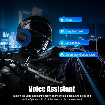 EJEAS V4 Plus Motorcycle Intercom, Motorcycle Helmet, Bluetooth 5.1 Headset with FM and CVC Noise Cancellation, Good Sound Quality and Stable Connection for 4 People, Full Duplex Intercom (2 Pack)