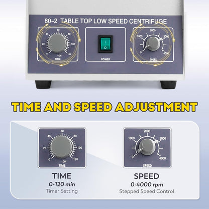Laboratoriumcentrifuge – Centrifuge – Medische Centrifuge – Laboratoriumsapcentrifuge – Monstercentrifuge 12 x 20 ml – Instelbare Snelheid Tot 4000 rpm – Timer 0-120 Minuten