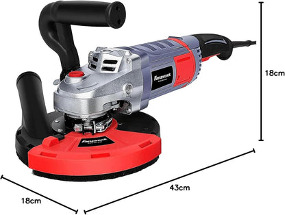 FANZTOOL Betonslijper, betonfrees, set met diamantslijpkop en afzuigkap (2000 W/180 mm)