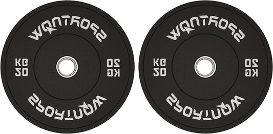 Halterschijven – Gewichtsschijven – Dumbbell Schijven – Barbellschijven – Haltergewichten – Rubber – 20 kg Per Schijf – Middengat 5 cm – Set van 2 – Zwart - QUORE