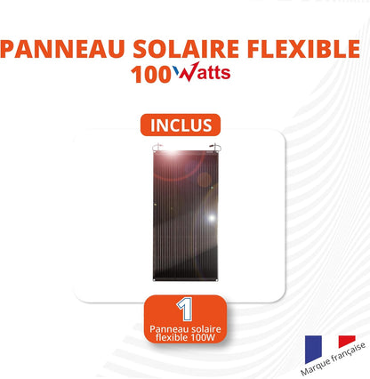 W onder Full Energy – flexibel zonnepaneel 100 W – monokristallijn, hoge efficiëntie, IP67 – voor balkon, camper, boten enz