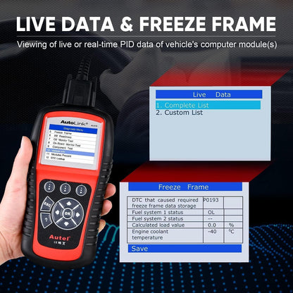 OBD2 Scanner – Auto Diagnose Tool – Foutcode Uitlezer – Motorstoringslamp Uitschakelaar – ABS SRS Diagnose – ABS En Airbag Waarschuwingen Uitlezen – Foutcodes Wissen – Geschikt Voor Bijna Alle Voertuigen Na 1996
