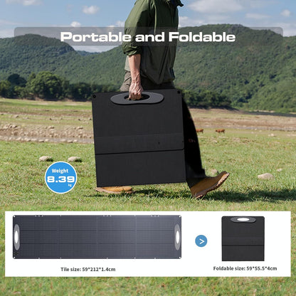 VDL Zonnepaneel, opvouwbaar, 200 W zonnepaneel met monokristallijn zonnecel voor powerstation, 20 V fotovoltaïsche module zonne-installatie zonne-oplader met Multi-Contact 4 voor outdoor, camping