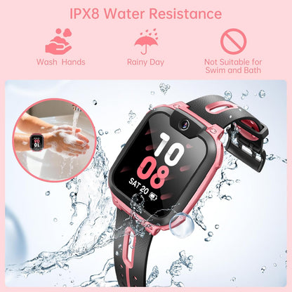 imoo Z1 Smartwatch voor kinderen met GPS, smartwatch voor kinderen met GPS en telefoon, kindersmartwatch met langdurige video en telefoonoproep, IPX8 waterdicht, roze
