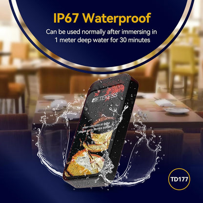 Draadloos Oproepsysteem – Pager Systeem – Restaurant Pager – Horeca Oproepunit – Klantpager – Service Countdown Timer – IP67 Waterdicht – Bereik Tot 500 Meter - QUORE
