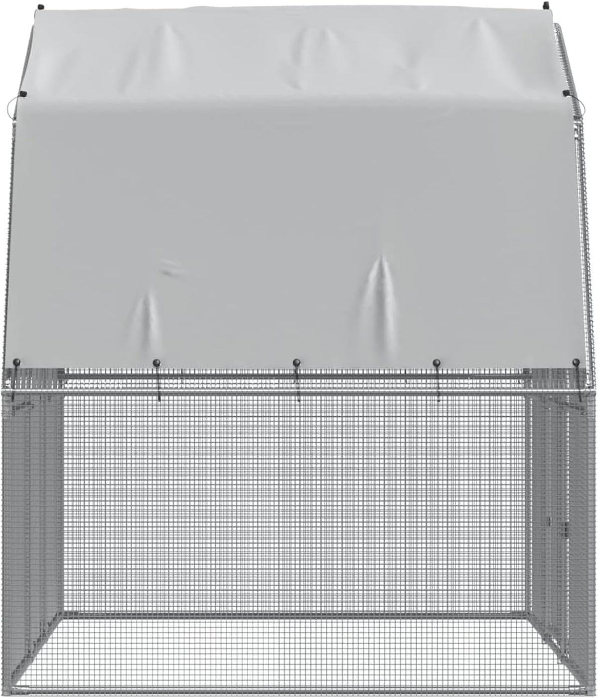 Gecheer Chicken Coop with Roof and Door, Galvanized Steel, Chicken Coop for Chicken House, Small Animals, Poultry Cage, Animal Transport Box