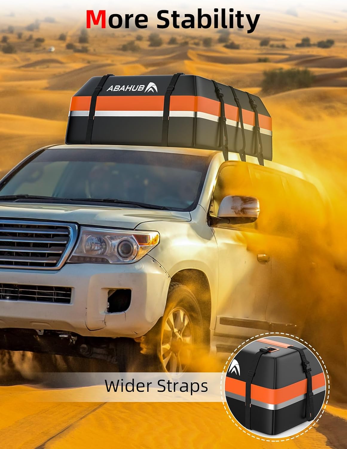 Abahub Car Roof Box 800D Soft Opvouwbare Waterdichte Daktas met Deurhaak, Antislipmat, Opbergtas, Reflecterende Strip voor Alle Auto's met/zonder Bagagerek (600L)