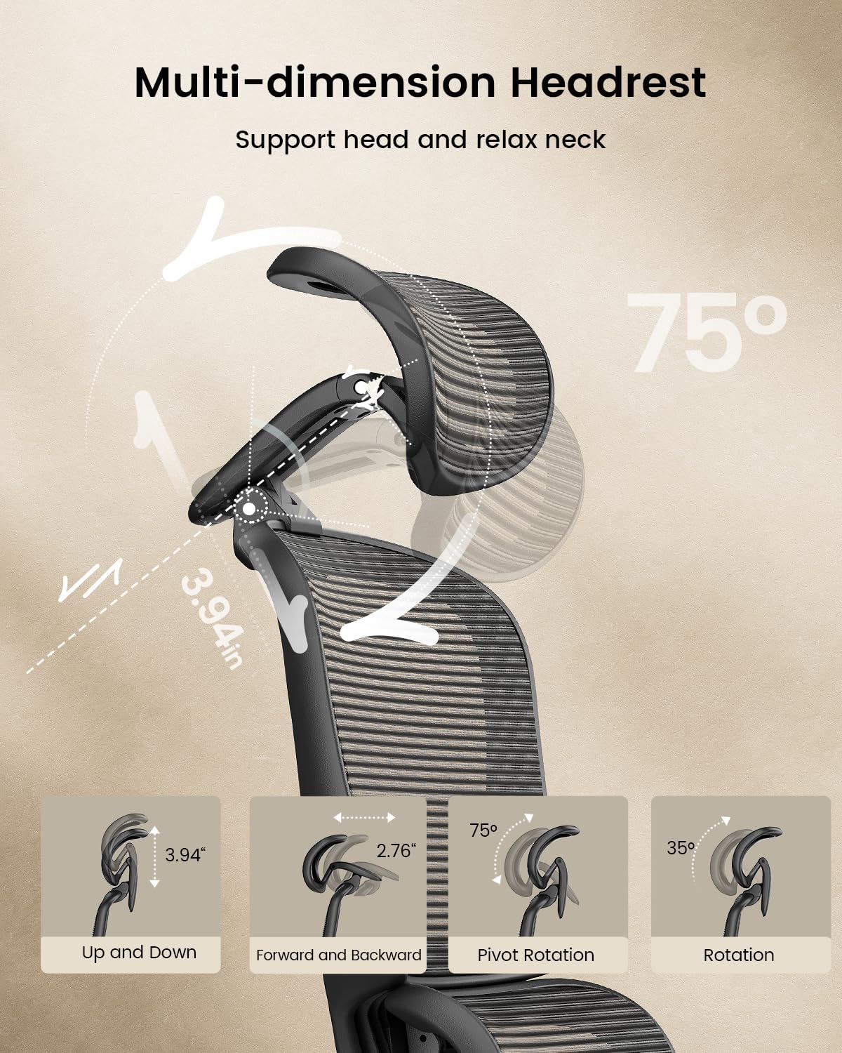 ProtoArc EC300 Ergonomische bureaustoel