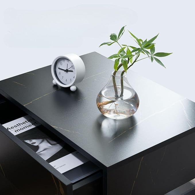 Nachtkastje met LED - Kast - Tafel - Slaapkamerdecoratie - Opbergruimte - 60 cm x 37 cm x 50 cm - Groen