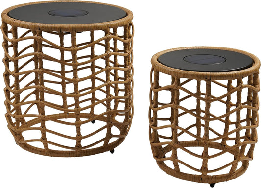 Set van 2 Nerita polyrotan, natuurlijk effect, 2 stuks
