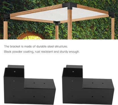 Pergola houders, 3-weg hoekhouten houders met schroeven paalbasis dek paalanker poedergecoate paalhouders houtbewerking pergola set (8 stuks)