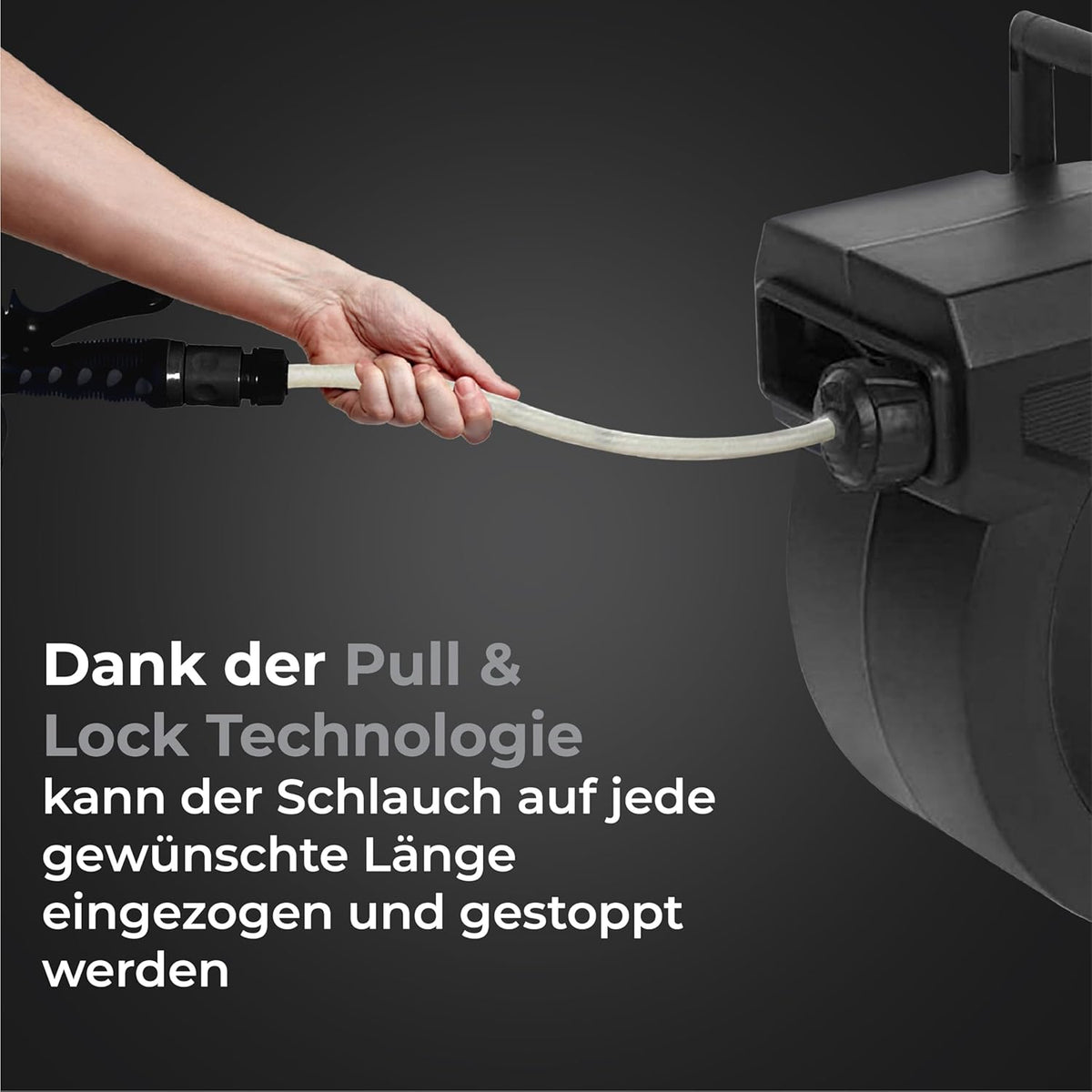 Slanghaspel – Tuinslanghaspel – Tuinslanghouder – Tuinspuit – Slangrol – 38+2 Meter Lengte – 180° Draaibaar Met Automatisch Oprolsysteem