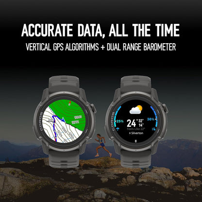 COROS APEX 4 (42 mm) GPS-horloge, 1,2-inch MIP-touchscreen, wereldwijde kaarten met stapsgewijze navigatie, batterijduur van 34 dagen, microfoon voor het opnemen van spraakmemo's, realtime weer, Zwart