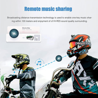 FreedConn FX Motorfiets Bluetooth Headset met Muziek Delen, 2 stks FX 10 Riders 1500m Groep Helm Bluetooth Intercom met Ruisonderdrukking/FM Radio, /Universele Koppeling/Zilver Ultradunne Body