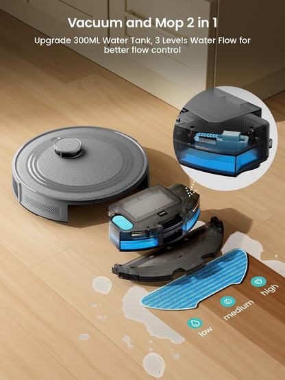 Robotstofzuiger – Robot Cleaner – Automatische Stofzuiger – Slimme Zuiger – Zelfrijdende Stofzuiger – 6000 Pa Zuigkracht – Lasernavigatie met PSD-Vermijding
