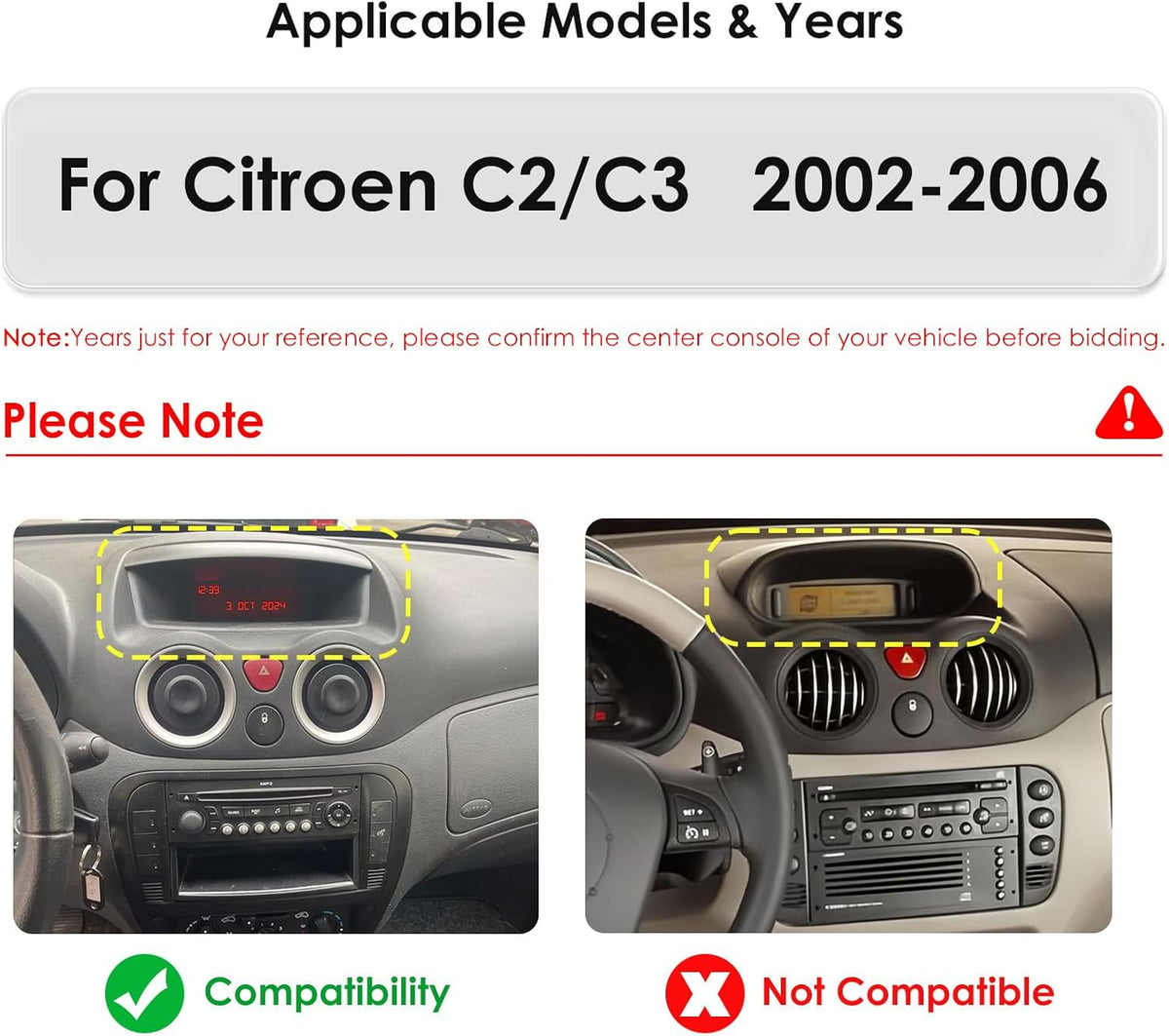 Ossuret Autoradio voor Citroen C2/C3 (2002-2006), 9 Inch Android 13 Aanraakscherm 2+32GB GPS Navigatie met Carplay Android Auto WiFi Bluetooth Stuurwielbediening DSP USB
