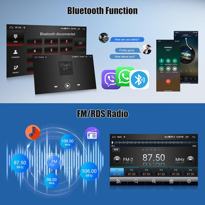 Android 13 Autoradio – Multimedia Speler – Auto Headunit – Navigatiesysteem – Inbouwautoradio – 2GB RAM + 64GB Opslag – CarPlay & Android Auto Compatibel