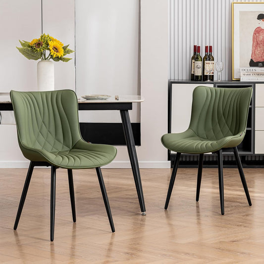 YOUTASTE Eetkamerstoelen set van 2 olijfgroen