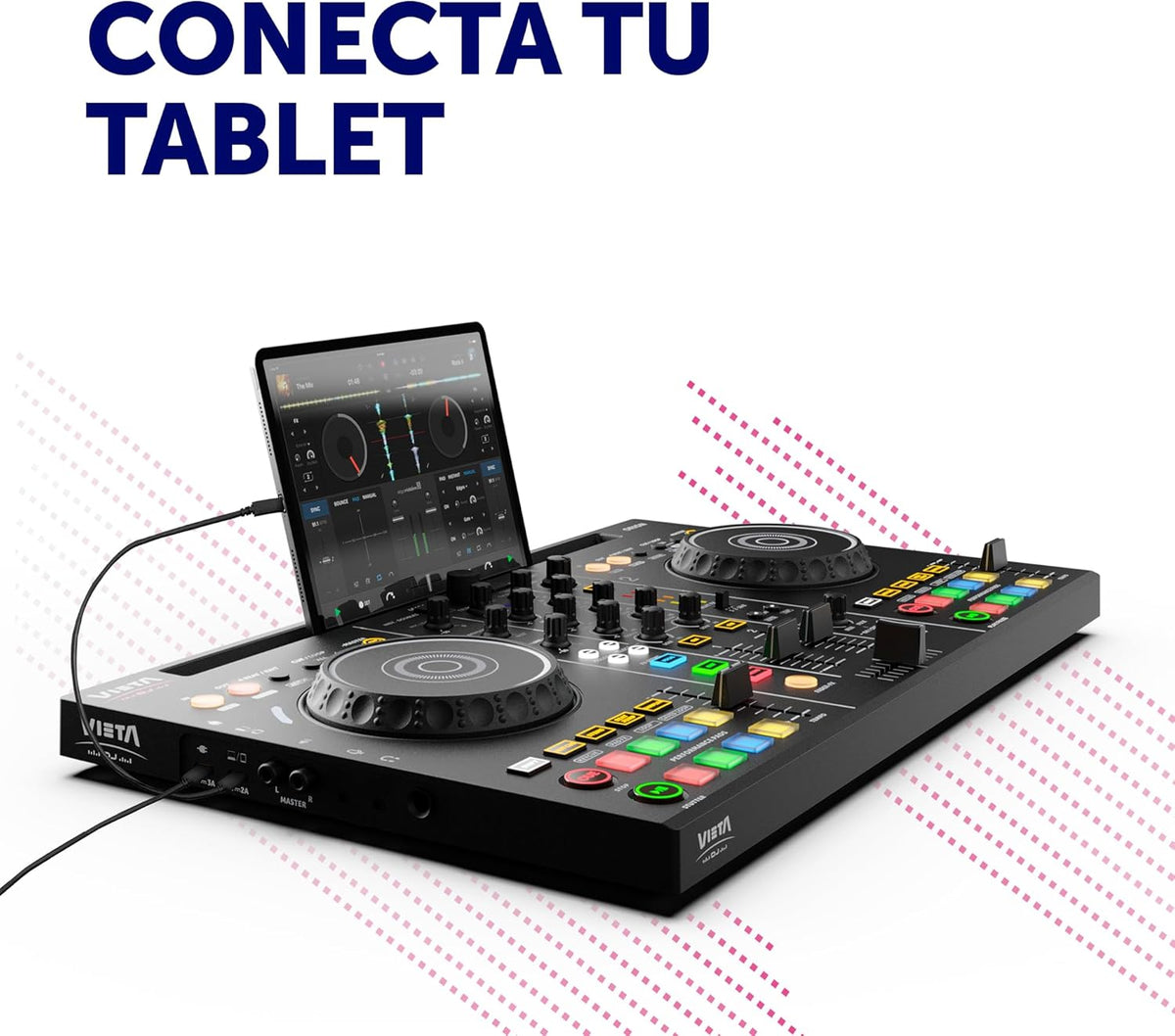 DJ-Controller 2-Kanaals – DJ-Mengpaneel – DJ-Mixer – Mengtafel – Audio-Interface – Bluetooth en USB – Geïntegreerde Geluidskaart met RGB-Pads