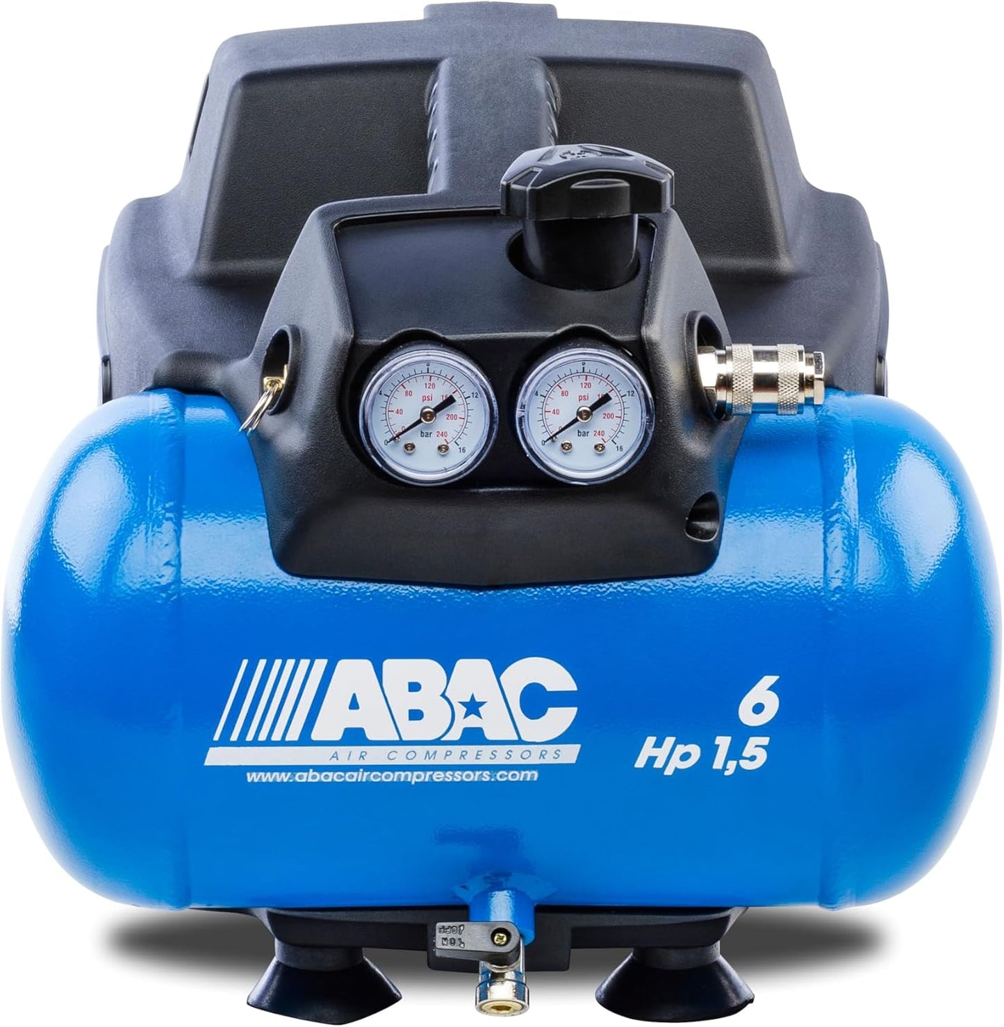 Luchtcompressor – Compressor – Aircompressor – Compressorpomp – Olievrije Compressor – 1,5 PK Motor – 6 Liter Tankinhoud
