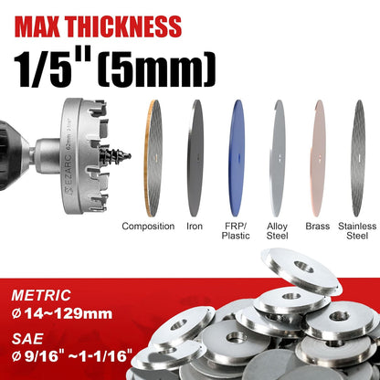 Wolfraamcarbide Gatzaag Heavy Duty – Gat Snijder – Gatenzaag – Gatenboor – Holle Zaag – 100 mm – Voor Roestvrij Staal, Plaatwerk, FRP En Hout – Vervangbare Pilotboor