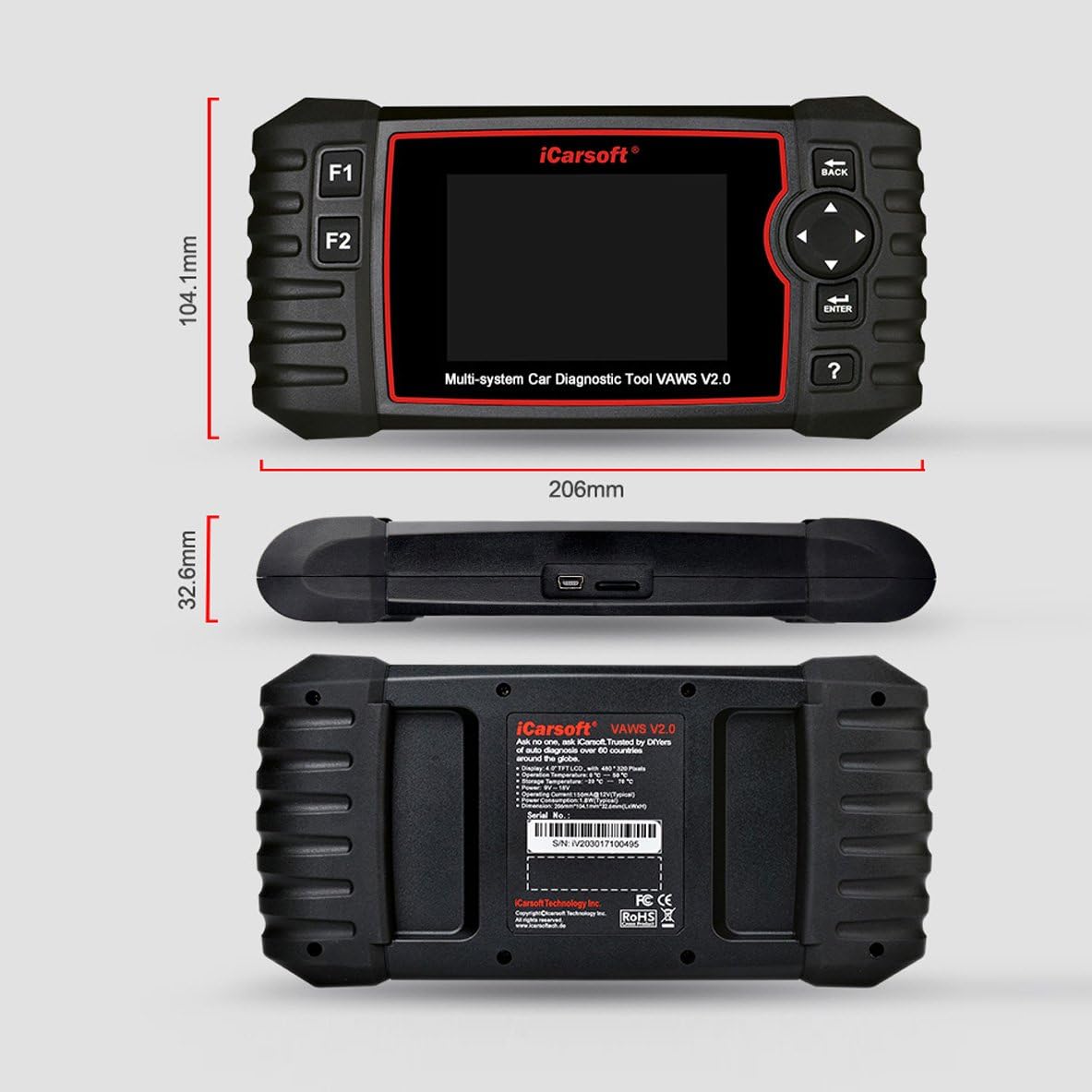 iCarsoft VAWS V2.0 diagnoseapparaat