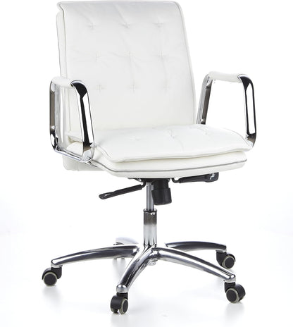 hjh OFFICE 600932 bureaustoel managersstoel VILLA 10 Napaleder Creme Wit, robuuste uitvoering, middelhoge rugleuning, ergonomisch