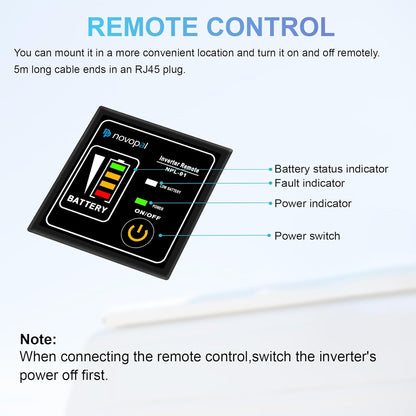 novopal Power omvormer zuivere as 1500 W zuivere sinus DC 24 V in AC 220 V 230 V spanningsomvormer - 2 EU stopcontact met USB-uitgang 5 meter afstandsbediening - piek: 3000 W