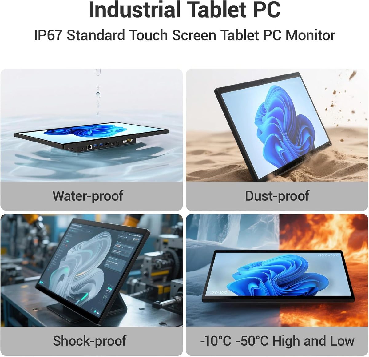 Panel PC Tablet All in One-HEIGAOLAPC Panel Tablet PC Win11 Pro, 15.6 Inch Industrial Touch Screen Monitor Computer, Celeron N5095, 8GB Ram 128GB ROM, 1920*1080 IPS, USB3.0*4, RS232, LAN, HDMI - QUORE
