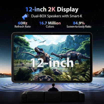 Blackview Mega 2 12 inch tablet Android 15, 24 GB + 256 GB/2 TB, 2 luidsprekers, Widevine L1, 2.4K FHD+, 9000 mAh, 5G WiFi 4G LTE Tablet PC Mode, OTG, bescherming + intelligente pen + muis +