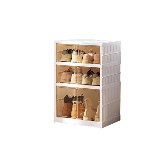 Shoe cabinet - Shoe bench - Shoe rack - Foldable shoe cabinet - Easy installation - Foldable shoe rack - Rack with door - White