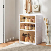 Shoe cabinet - Shoe bench - Shoe rack - Foldable shoe cabinet - Easy installation - Foldable shoe rack - Rack with door - White
