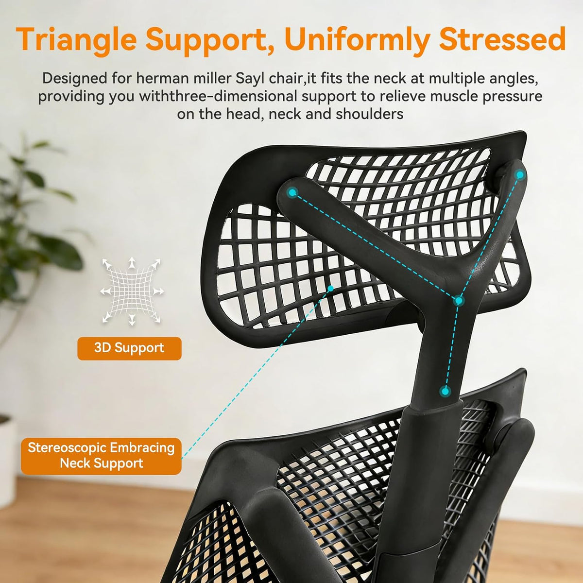 Stoelhoofdsteun voor Herman Miller Sayl bureaustoel, compatibel met Sayl stoel, ergonomische bureaustoelaccessoires