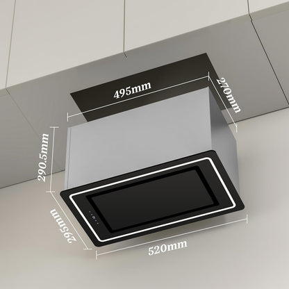 Inbouw Afzuigkap 52 cm Zwart – Onderbouw Afzuigkap – Geïntegreerde Afzuigkap – Kastmontage Afzuigkap – Keukenafzuigkap – 450 m³/h Afzuigvermogen – A+ Energieklasse