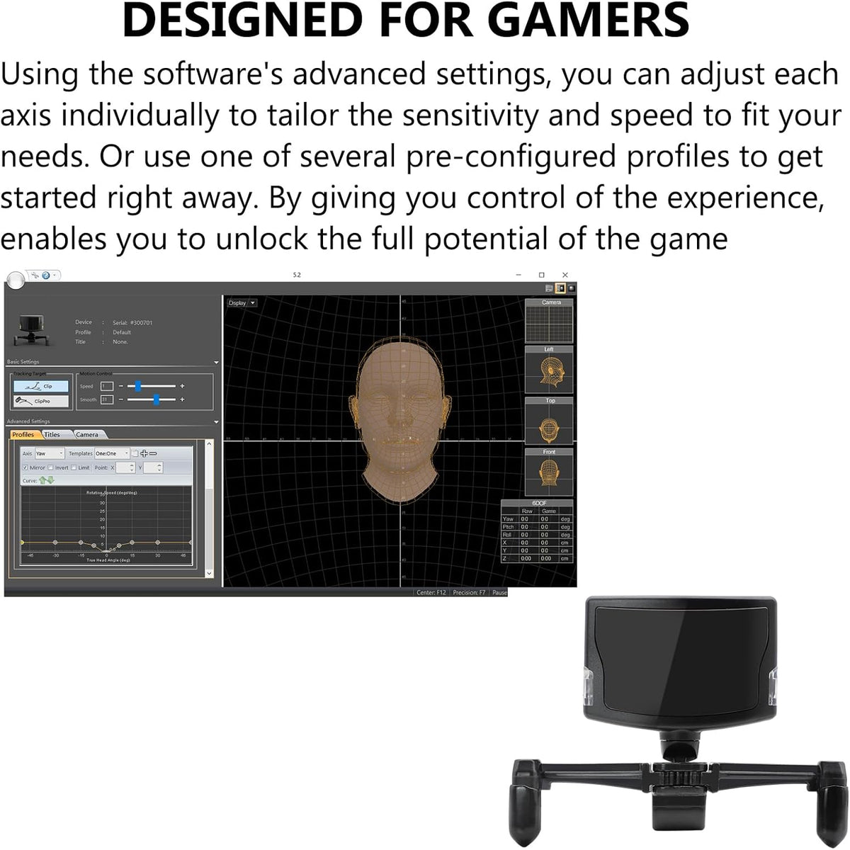 Head sight tracker voor TrackNP / IR 5 6DOF Head Tracking Gaming Professional Head Posture Optical Infrared Tracking System, Game Controller als VR Voor ArmA DCS DiRT F1 Euro Truck Flight Simulator