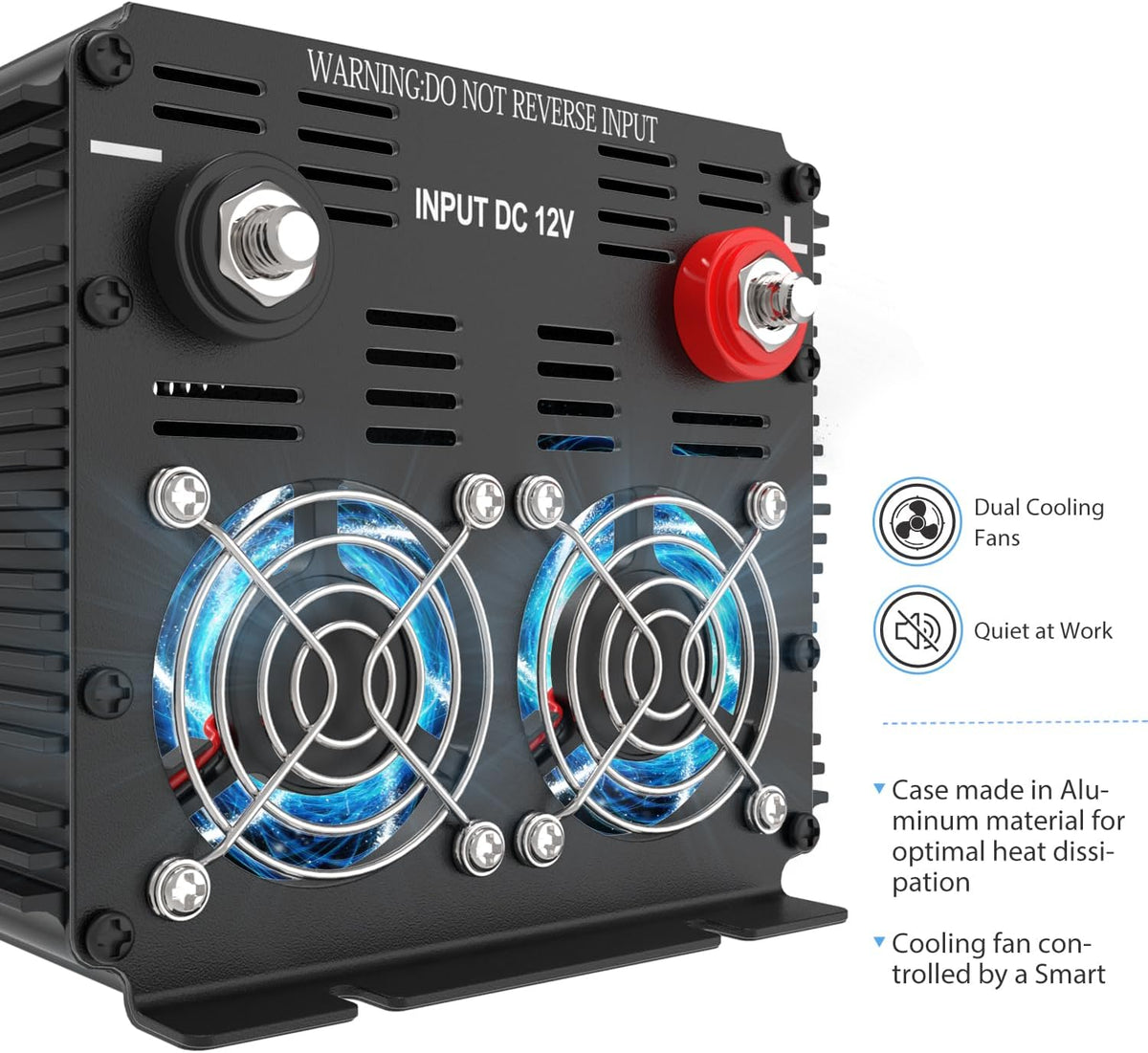 EDECOA 2000W/4000W 12V/230V zuivere sinusgolf omvormer, nominaal vermogen 2000 watt, 12 V DC tot 230 V AC zonne-omvormer met LCD-afstandsbediening, USB en Type-C interfaces beschikbaar, EU-standaard
