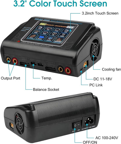 Lipo Balance Oplader – RC Oplader – Batterijlader – Acculader – Balanslader – Veilig Laden – Dubbel Kanaal 10A – 150W AC / 240W DC – Compatibel XT60 Deans Tamiya