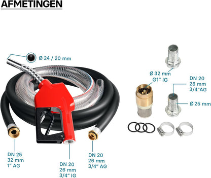 Bio dieselpomp stookoliepomp zelfaanzuigend 230V/750W 80l/min automatisch pistool overhevelingspomp