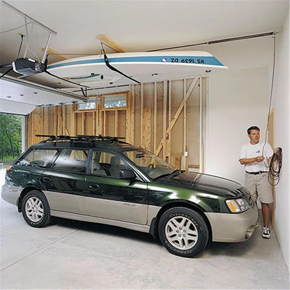 HARKEN 7801.12 Hoister – garage-opslag, takelsysteem voor kajaks, kano’s, surf- en paddleboards (max. 27 kg, plafondhoogte 3,7 m), zelfnivellerend, anti-val, eenvoudig te bedienen door één persoon