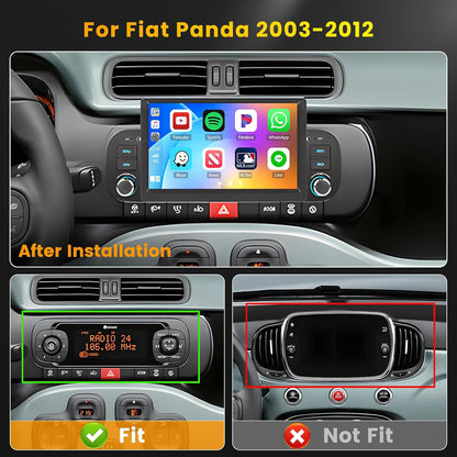 Autoradio Panda – Android Autoradio – Multimedia Systeem – Navigatie Radio – Stereo Bluetooth – 9 Inch Touchscreen – Draadloos CarPlay & Android Auto