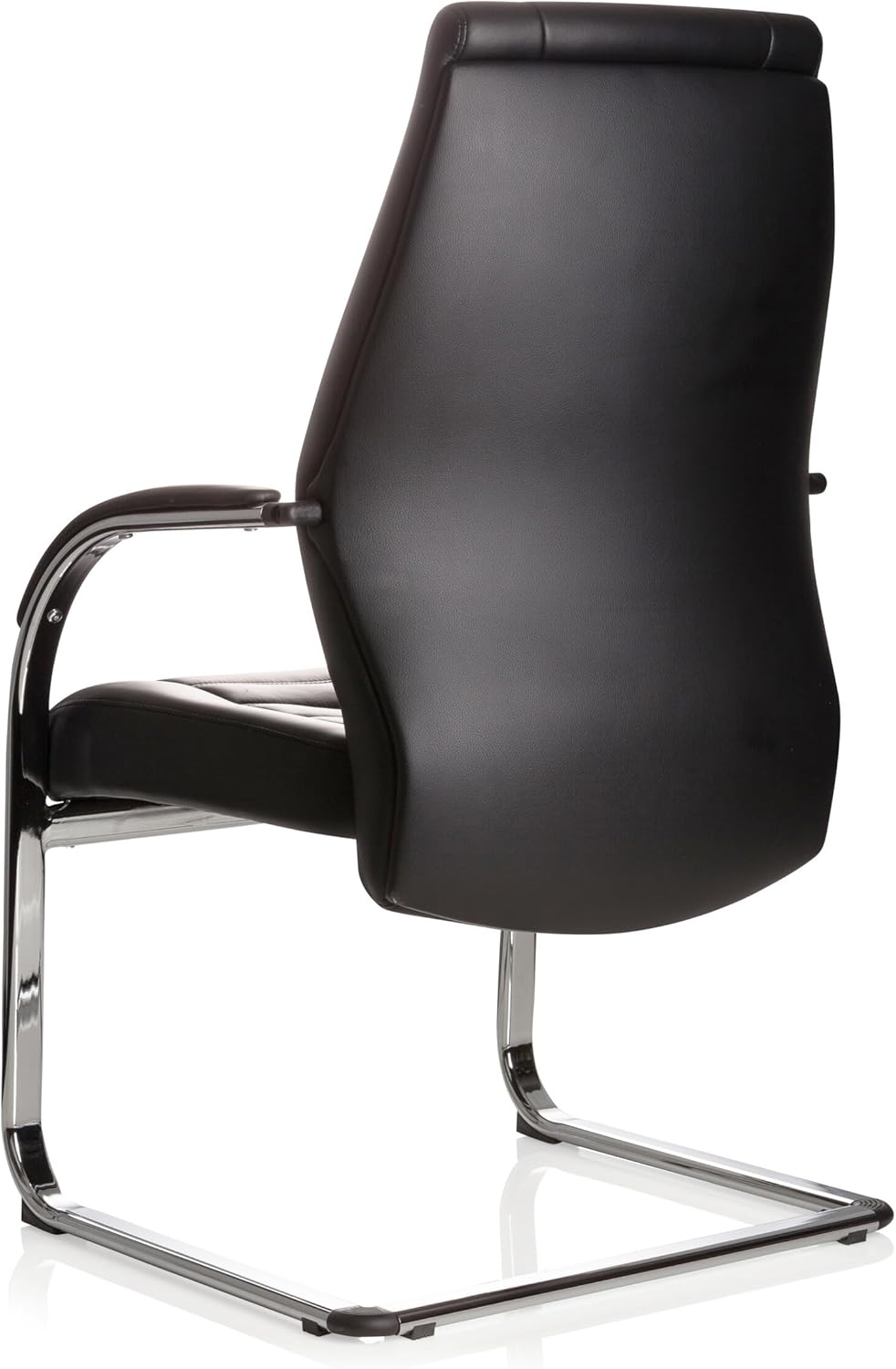 hjh OFFICE 600986 Conferentiestoel Vitoro V kunstleer zwart comfortabele cantilever bezoekersstoel, 107 x 58 x 59 cm