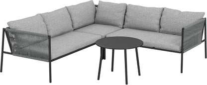 Loungeset – Tuinmeubelset – Buitenmeubels – Balkonset – Terrasmeubels – Weerbestendig Gepoedercoat Staal – Modulaire Opstelling Met Comfortabele Kussens