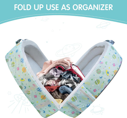 Draagbaar waterdicht reisbedje, opvouwbaar reisbed met matras, babyreiswieg voor baby's, kinderen en peuters, wasbaar laken inbegrepen, voor kamperen en reizen