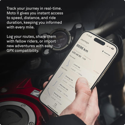 Beeline Moto II - Next Gen GPS Tracker voor motorfietsen | Compact ontwerp, waterdicht gebouwd, eenvoudig display en 14 uur batterij |Handschoenvriendelijk motornavigatiesysteem Perfect voor avontuur